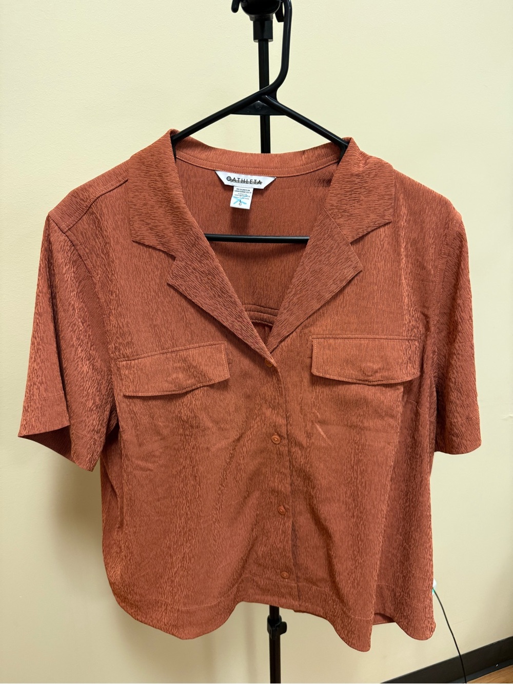 Athleta Burnt Orange Cropped Blouse - L